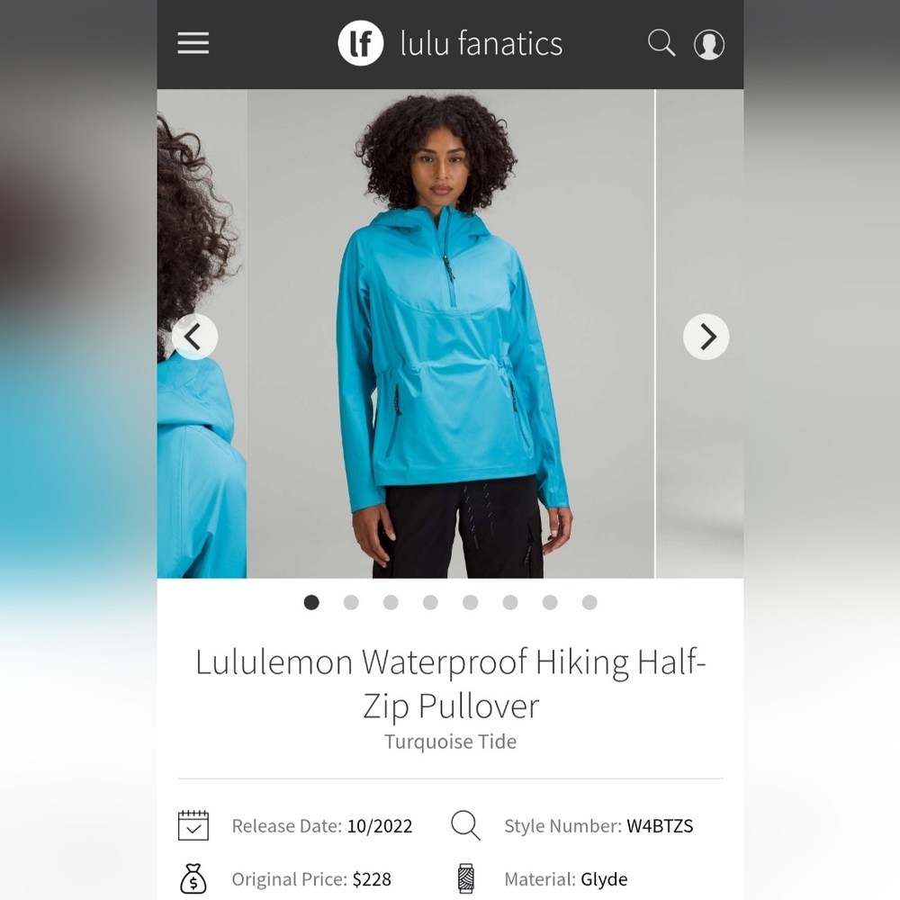 Lululemon Waterproof Half-Zip Jacket